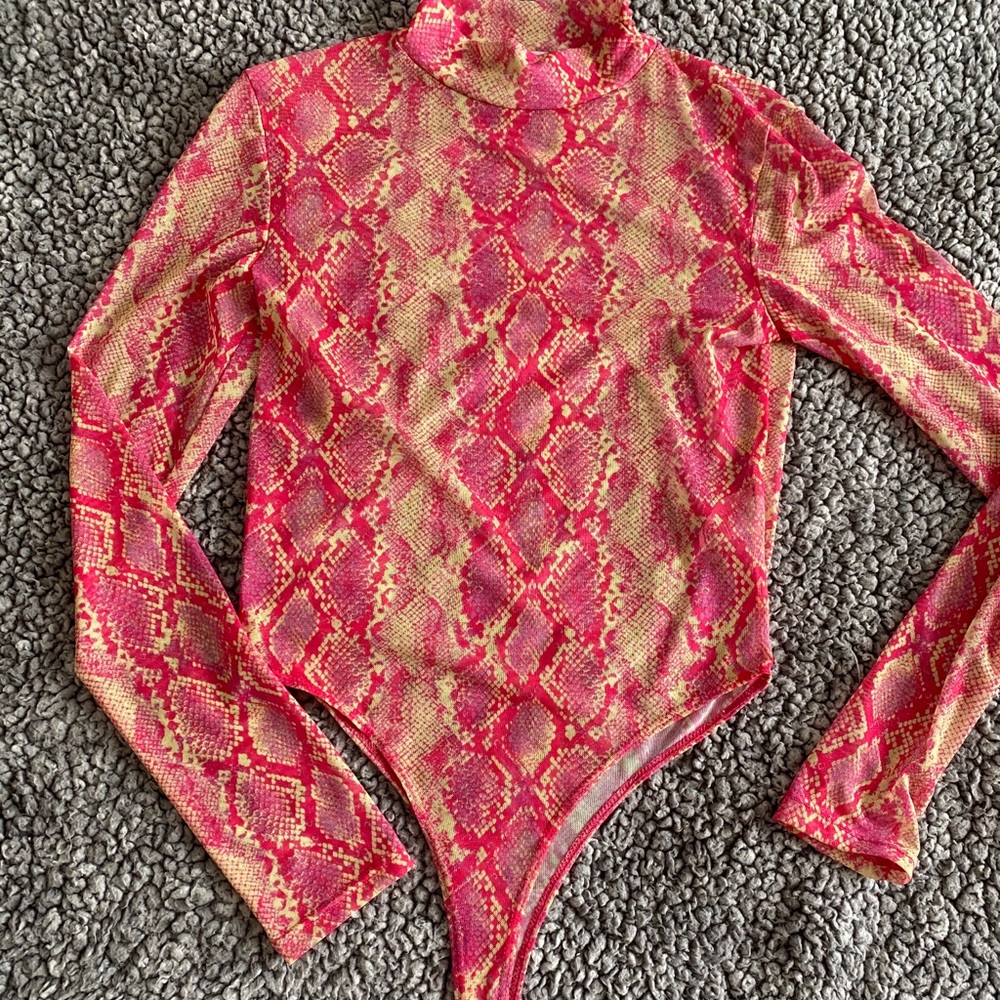 Neon Snakeskin Mesh Bodysuit